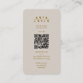 Elegantes Marketing Monogram Name Script Sand Gold Visitenkarte (Rückseite)