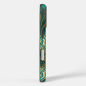 Elegantes Marmor Beige Türkisblau Aquamarines Mono Case-Mate iPhone Hülle (Rückseite / Rechts)