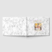 Elegantes Marmor Foto Gold Gedenkstätte Beerdigung Gästebuch (Voll)