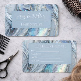 Elegantes Marmor- & Glitter-Geschäftskarten-Design Visitenkarte