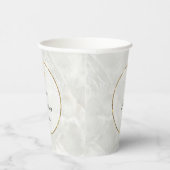 elegantes Marmor Taufe Papiertasse Pappbecher (Rechts)
