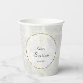 elegantes Marmor Taufe Papiertasse Pappbecher (Vorderseite)