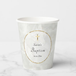elegantes Marmor Taufe Papiertasse Pappbecher