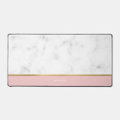 Elegantes Marmor und rosa Muster Personalisiert Schreibtischunterlage (Vorderseite)