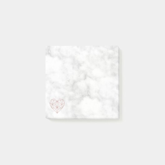 Elegantes Marmor und Rose Goldenes Foil Geometrisc Post-it Klebezettel (Vorderseite)