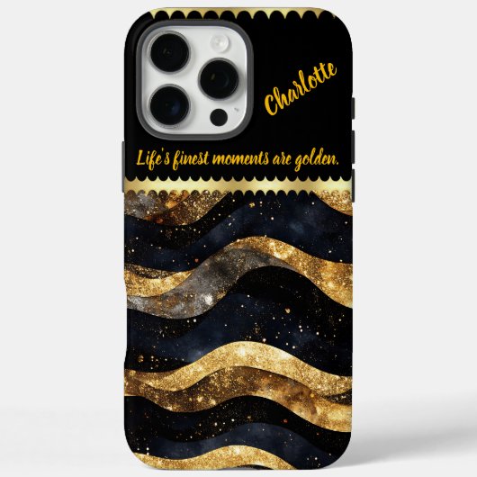 Elegantes Marmordesign in Goldtönen Case-Mate iPhone Hülle (Rückseite)