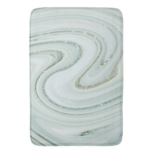 Elegantes Marmorglas Swirl Glitzer Muster Sparkle Badematte (Vorderseite Vertikal)