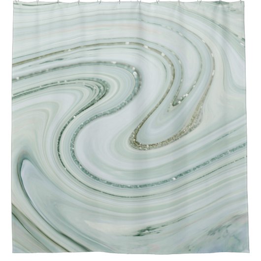 Elegantes Marmorglas Swirl Glitzer Muster Sparkle  Duschvorhang (Vorderseite)