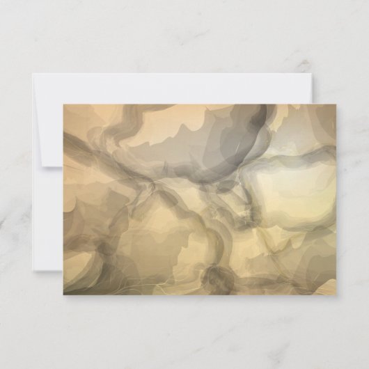 Elegantes Marmorgold und schwarz RSVP Karte (Rückseite)