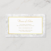 Elegantes Marmorhaar Gold Shears und Rose Visitenkarte (Rückseite)