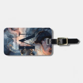 Elegantes Marmormor Abstrakt Monogramm Travel Gepäckanhänger (Vorderseite horizontal)