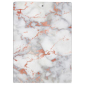 elegantes Marmormuster aus Grau und Rose Klemmbrett (Rückseite)