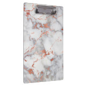 elegantes Marmormuster aus Grau und Rose Klemmbrett (Rechts)