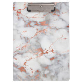 elegantes Marmormuster aus Grau und Rose Klemmbrett (Vorderseite)