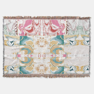 Elegantes Marmormuster Rosa Aquamarin- und Goldfar Decke