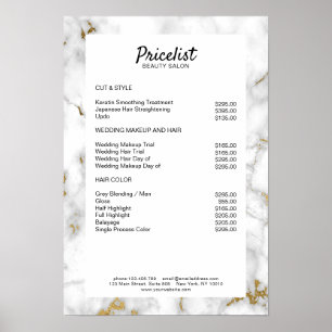 Elegantes Marmorpreisliste Poster