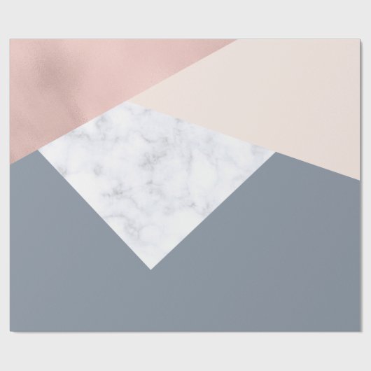 elegantes MarmorRosengoldgraues beige Geschenkpapier (Flach)