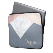 elegantes MarmorRosengoldgraues beige Laptopschutzhülle (Vorderseite Links)