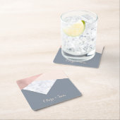 elegantes MarmorRosengoldgraues beige Rechteckiger Pappuntersetzer (Vor Ort)