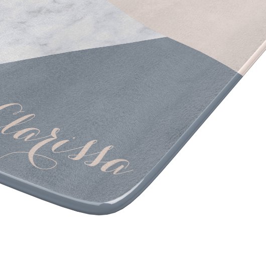 elegantes MarmorRosengoldgraues beige Schneidebrett (Ecke)