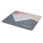 elegantes MarmorRosengoldgraues beige Schneidebrett (Ecke)