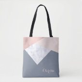 elegantes MarmorRosengoldgraues beige Tasche (Vorderseite)