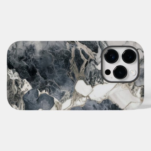 Elegantes Marmorschwarz Cool Case-Mate iPhone Hülle (Rückseite (Horizontal))