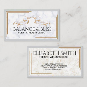 Elegantes Marmorwellness Gecoacht Beruflich Visitenkarte