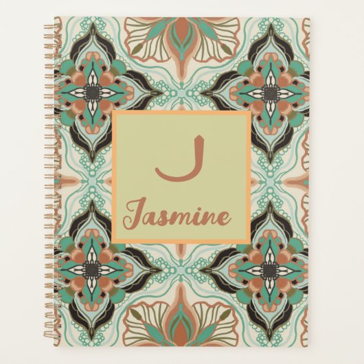 Elegantes marokkanisches grünes Blau Planer (Vorderseite)