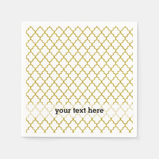 Elegantes marokkanisches Muster aus Gold Serviette (Vorderseite)
