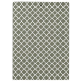 Elegantes marokkanisches Muster Lichen Dark Green  Klemmbrett (Rückseite)