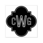 Elegantes marokkanisches Quatrefolie 3 Initial Mon Permastempel (Design)