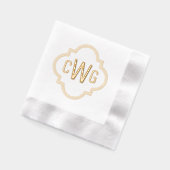Elegantes marokkanisches Quatrefolie 3 Initialmono Servietten Mit Folie (Links)