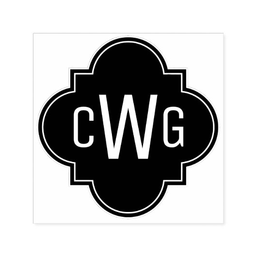 Elegantes marokkanisches Quatrefolien 3 Erste Mono Permastempel (Design)