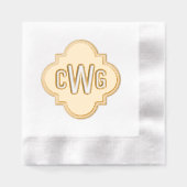 Elegantes marokkanisches Quatrefolien 3 Erste Mono Servietten Mit Folie (Vorderseite)