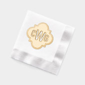 Elegantes marokkanisches Quatrefolien 3 Erste Mono Servietten Mit Folie (Links)