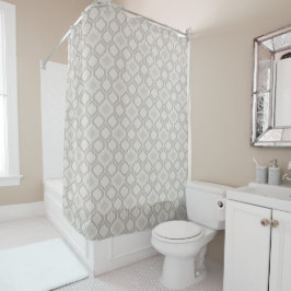 Elegantes marokkanisches Trellis-Muster in neutral Duschvorhang