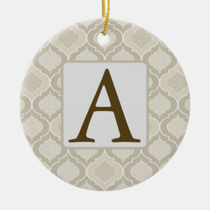 Elegantes marokkanisches Trellis-Muster in neutral Keramik Ornament