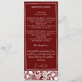 Elegantes Maroon-Burgund-Hochzeitsprogramm Programm (Rückseite)