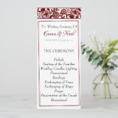 Elegantes Maroon-Burgund-Hochzeitsprogramm Programm (Stehend Vorderseite)