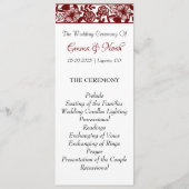 Elegantes Maroon-Burgund-Hochzeitsprogramm Programm (Vorderseite)