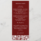 Elegantes Maroon-Burgund-Hochzeitsprogramm Programm (Rückseite)