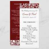 Elegantes Maroon-Burgund-Hochzeitsprogramm Programm (Vorne/Hinten)