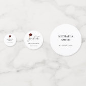 Elegantes Maroon Graduation Cap Graduate Foto Konfetti (Rückseiten)