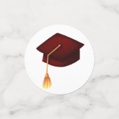 Elegantes Maroon Graduation Cap Graduate Foto Konfetti (Klein Vorderseite)