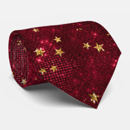 Elegantes Maroon Red Gold Star Geschenk Krawatte