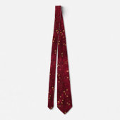 Elegantes Maroon Red Gold Star Geschenk Krawatte (Rückseite)