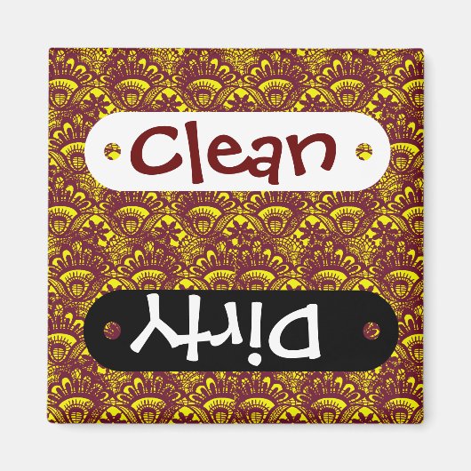 Elegantes Maroon- und Gelbpolster-Muster Magnet (Vorne)