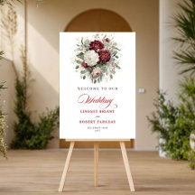 Elegantes Marsala Florales Eukalyptus Hochzeits Wi