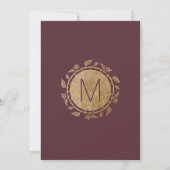 Elegantes Marsala rotes Burgunder Einladung (Rückseite)